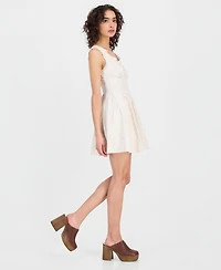 And Now This Women's Embroidered Crochet-Trim Mini Dress, Macy's Exclusive