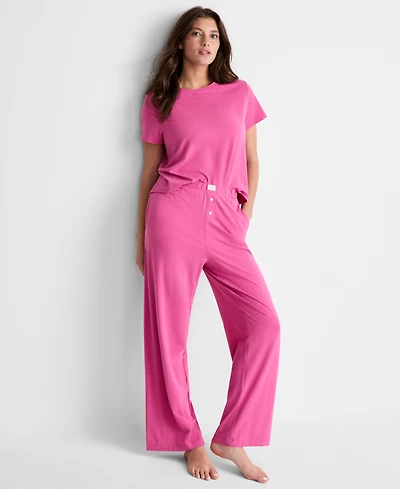 State of Day Women's Solid Short-Sleeve T-shirt and Pant Set, Macy's Exclusive