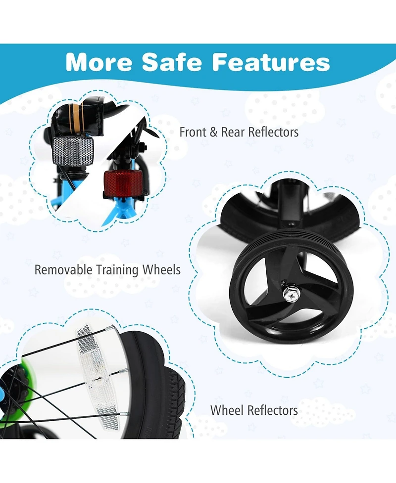 Mecale Kids Bike for 3-7 Years Old Boys and Girls 16 Inch Children Bicycle-16 Inches