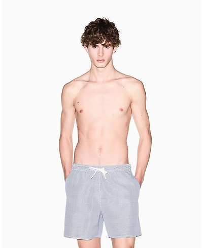 A|X Armani Exchange Men's Allover Mini Logo Swim Trunk