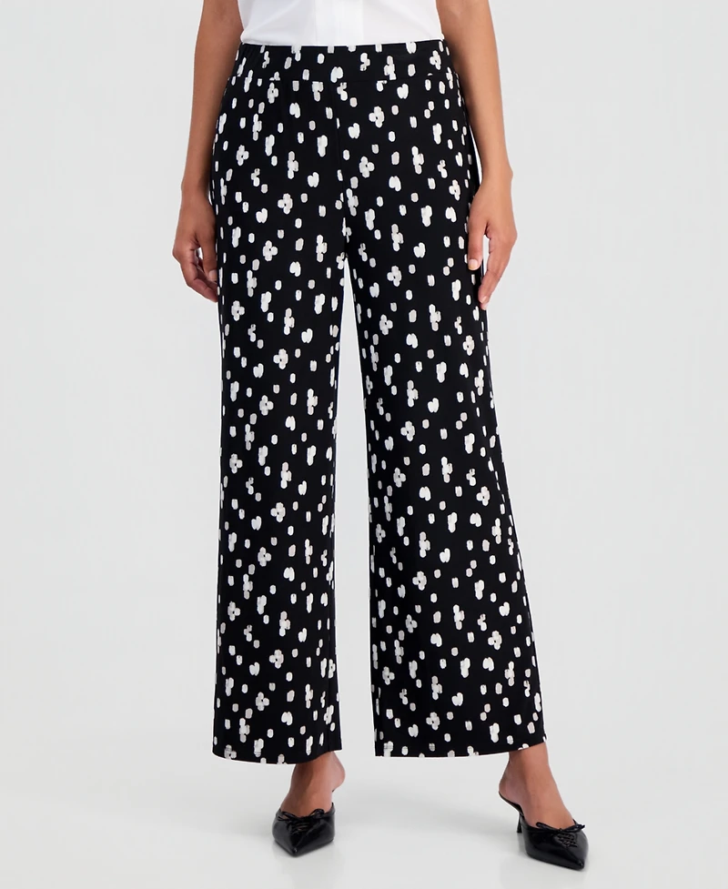 Kasper Women's Printed Wide-Leg Pants