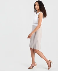 Kasper Women's Sleeveless Colorblocked Sheath Dress