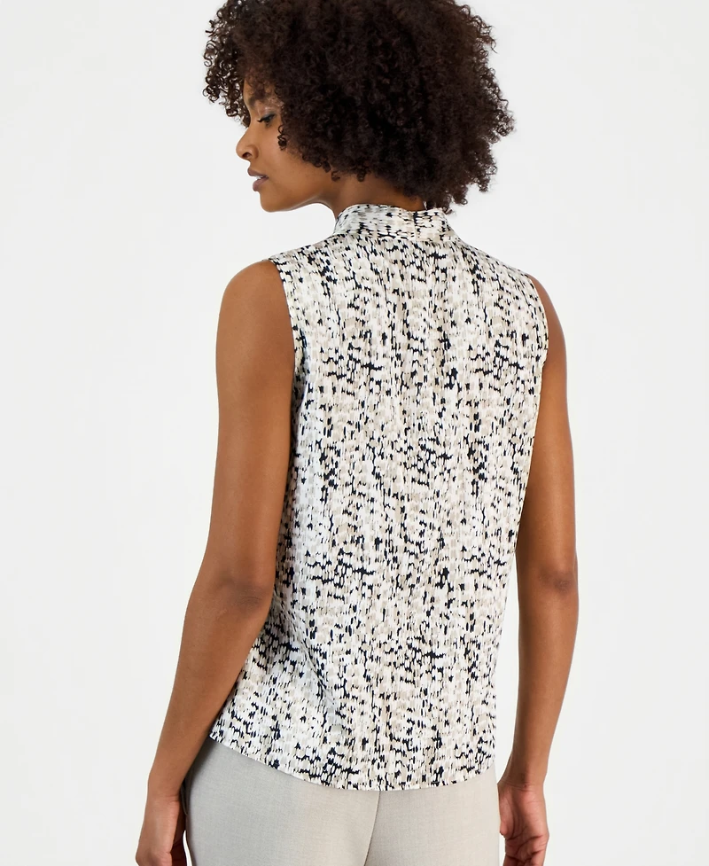 Kasper Women's Sleeveless V-Neck Printed Top