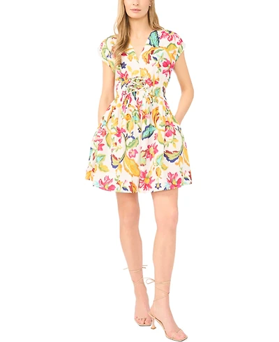 CeCe Women's V-Neck Multi Tie Mini Dress