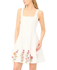 CeCe Women's Embroidery Square Neck Dress