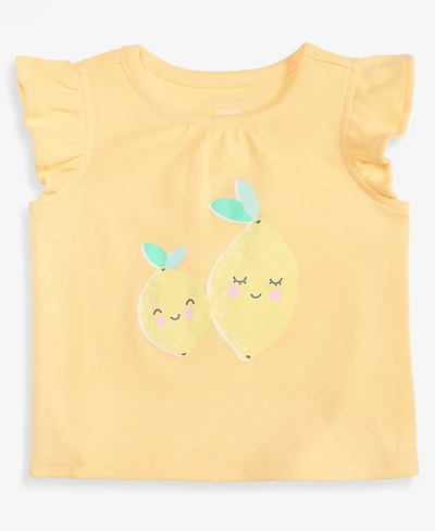 First Impressions Baby Girls' 3M-24M Mix and Match Lemon-Print Flutter-Sleeve T-Shirt, Macy's Exclusive