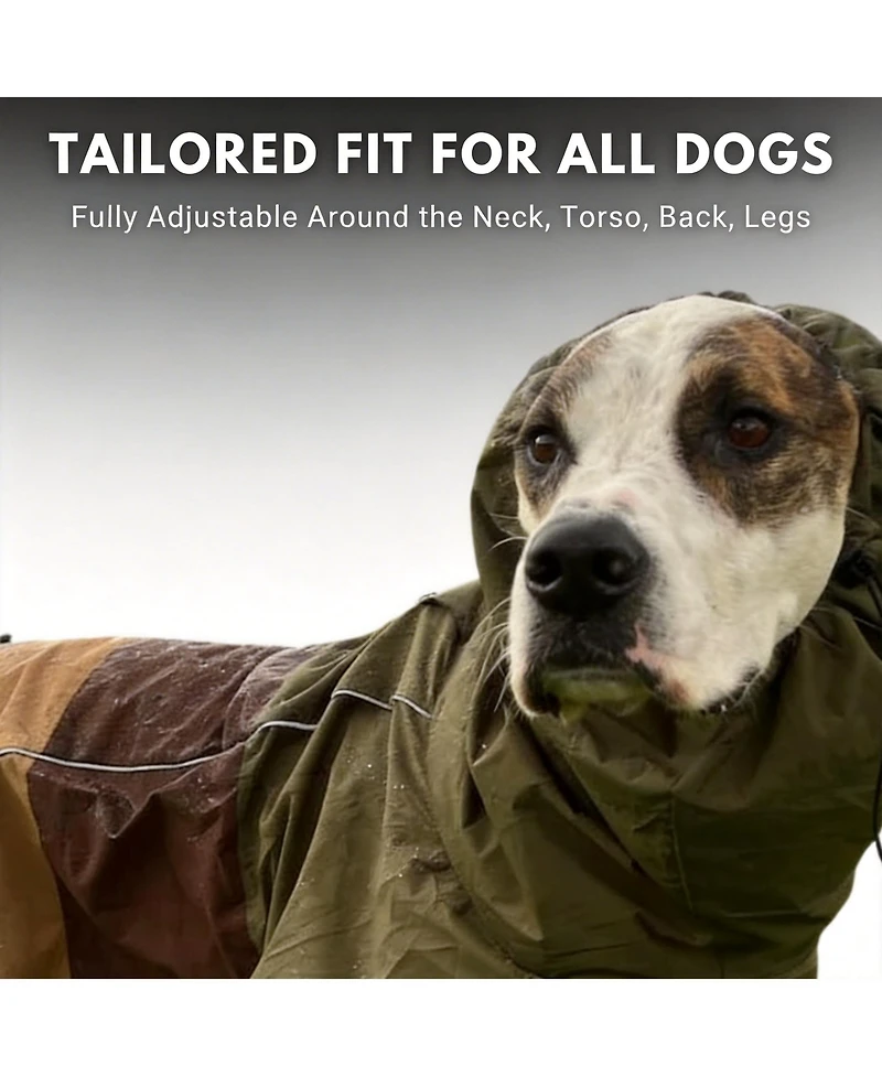 Aronkl Dog Raincoat - Waterproof, Windproof, Reflective, Breathable