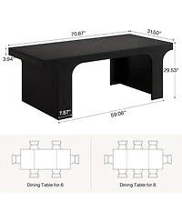 Tribesigns Large Dining Table for 6-8 People, 70.9" Long Wooden Kitchen Dinner Table