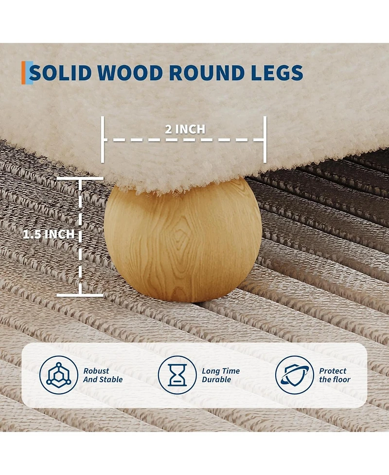 gaomon Cloud Bed Frame, Corduroy Soft Fabric Low Bed Frames with Solid Wood Round Legs