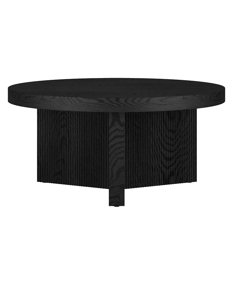 Hudson & Canal Holm 32" Wide Round Fluted Coffee Table
