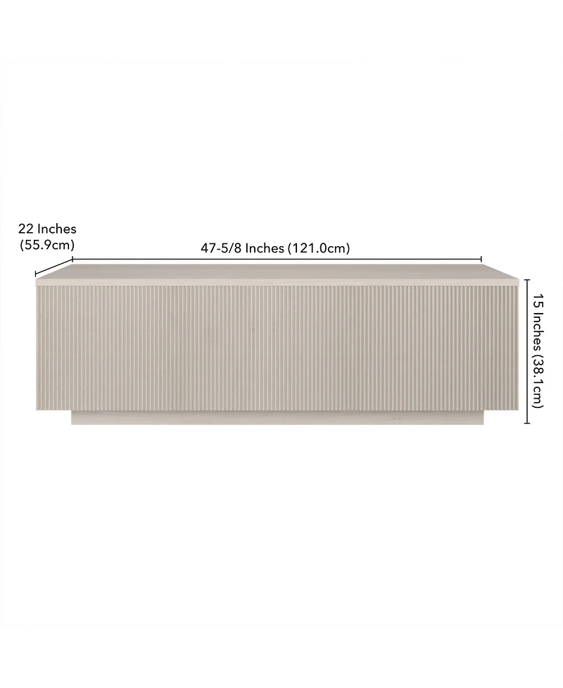 Hudson & Canal Reyes 48" Wide Rectangular Fluted Coffee Table