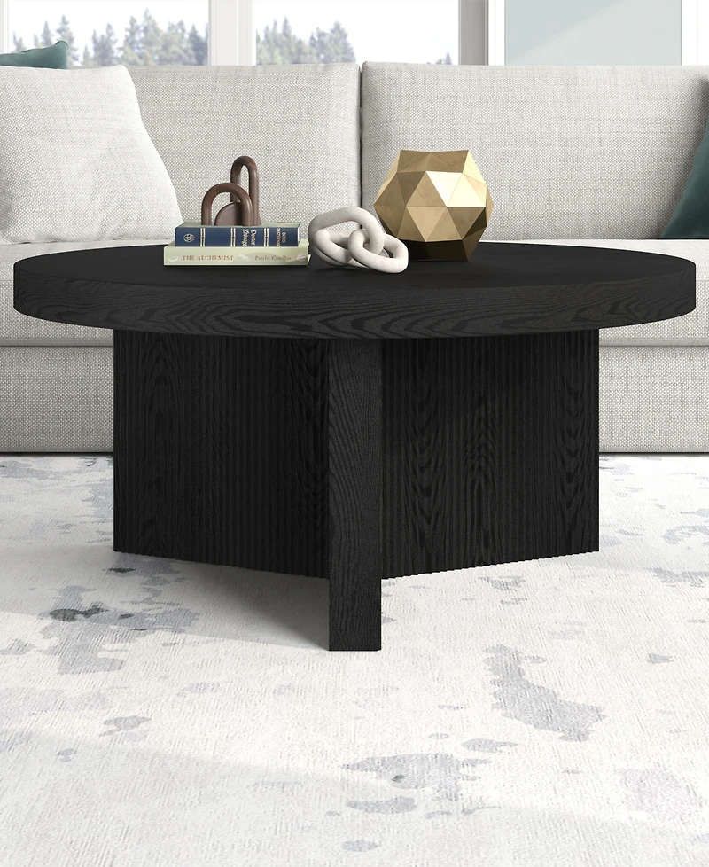Hudson & Canal Holm 32" Wide Round Fluted Coffee Table
