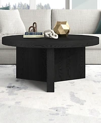 Hudson & Canal Holm 32" Wide Round Fluted Coffee Table