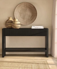 Hudson & Canal Manzanita 48" Solid Wood Wide Rectangular Fluted Console Table