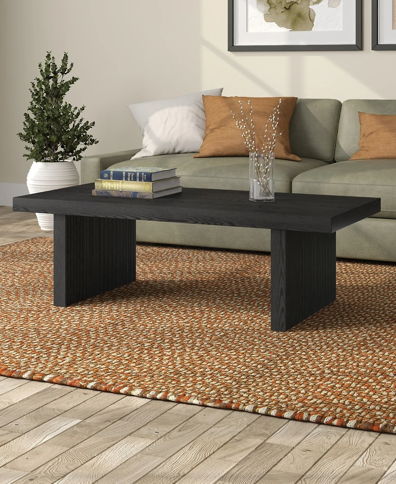 Hudson & Canal Soren 48" Wide Rectangular Fluted Coffee Table