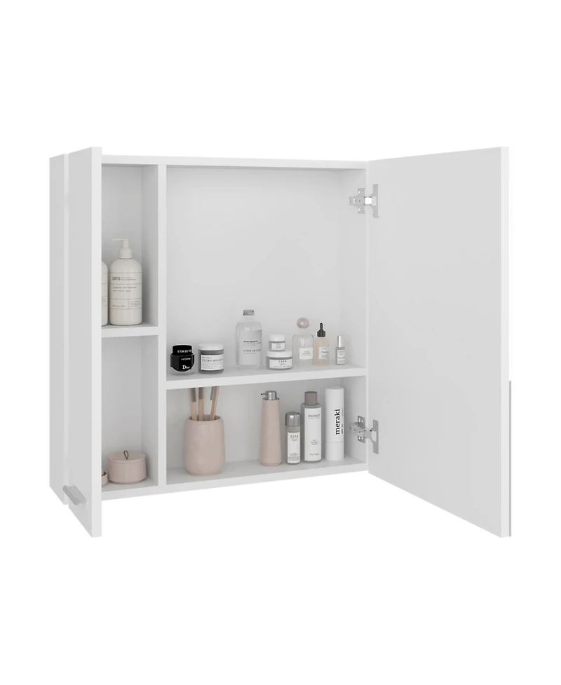 Fm Furniture Kenya Medicine Cabinet, Mirror, Double Door, Four Interior Shelves