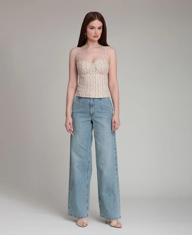 Avec Les Filles Women's Sweetheart Neck Mini Top