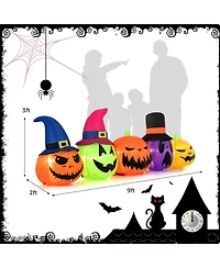 9 Ft Inflatable Pumpkin Patch Family Blow up Yard Halloween