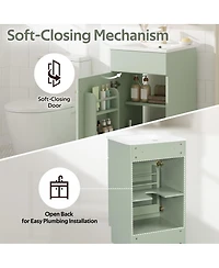 Sillysis Bathroom Vanity with Sink, Painted Mdf Cabinet, Soft Close Door, Adjustable Shelf & Organizer for Small Spaces