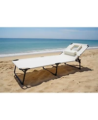 gaomon Tanning Chair with Face Hole Folding Beach Lounge Chair,5-Position Adjustable Backrest