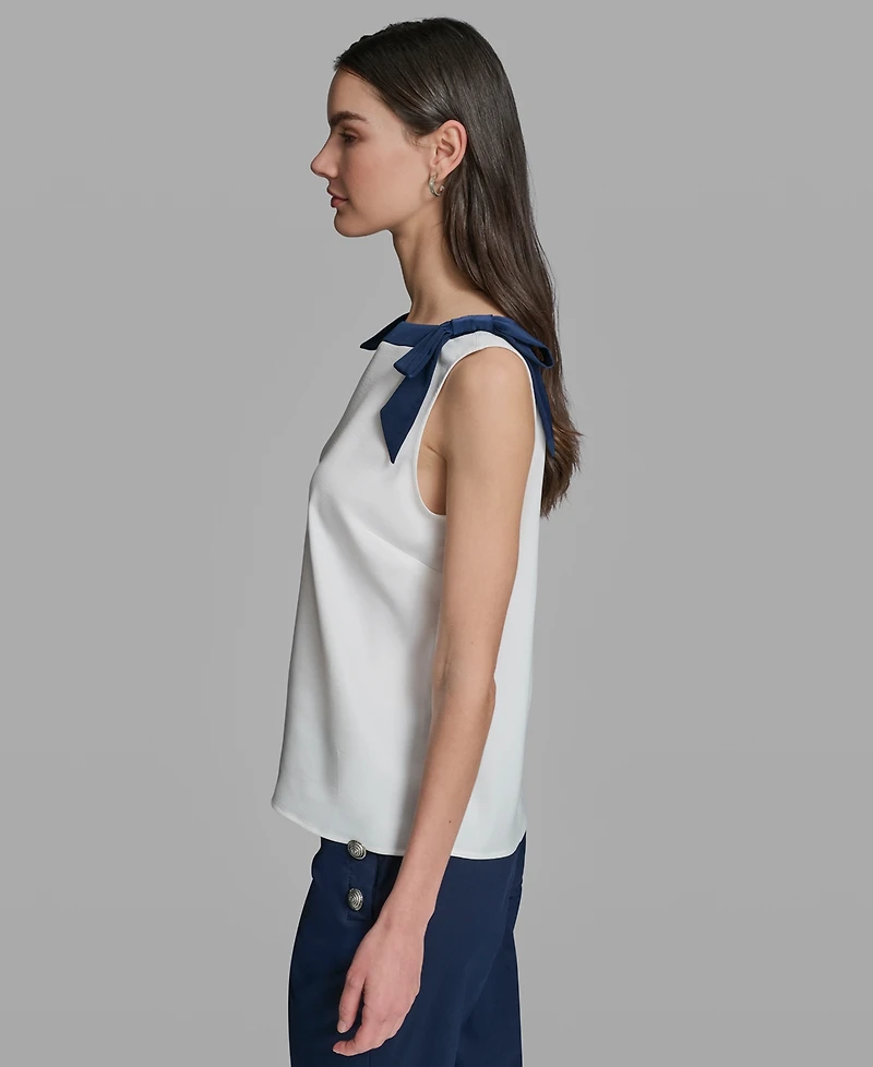 Karl Lagerfeld Paris Petite Boat Neck Top