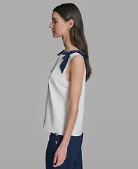 Karl Lagerfeld Paris Petite Boat Neck Top