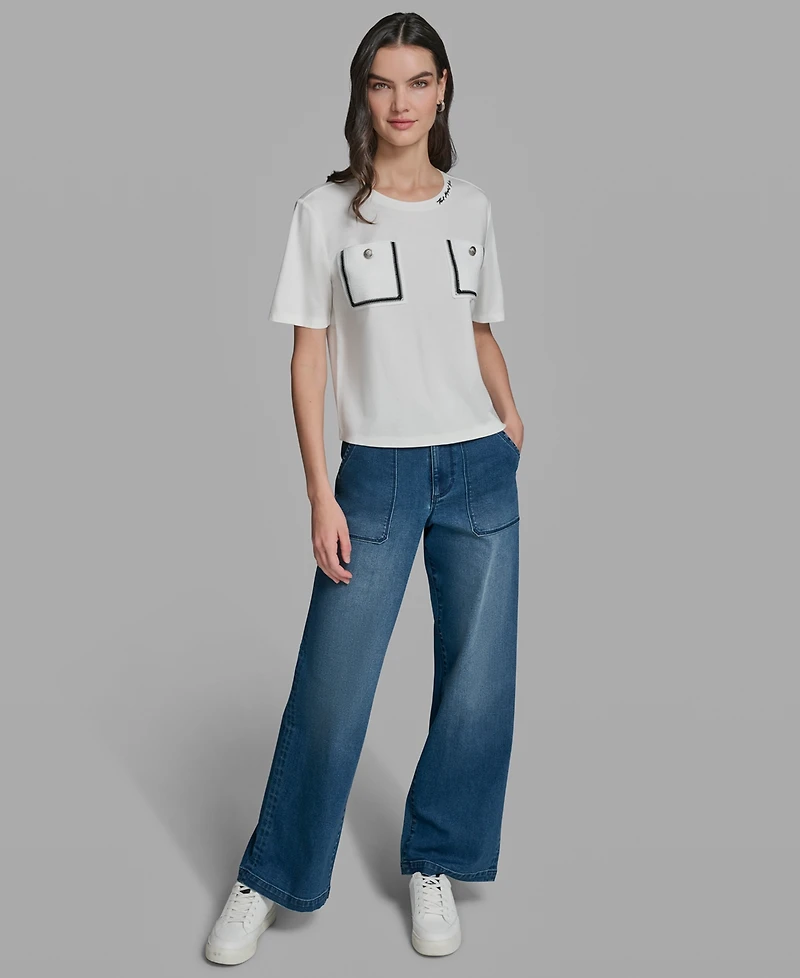 Karl Lagerfeld Paris Petite Short-Sleeve T-Shirt