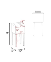 Fm Furniture Katy Compact Utility Sink with Metal Legs for Laundry Room
