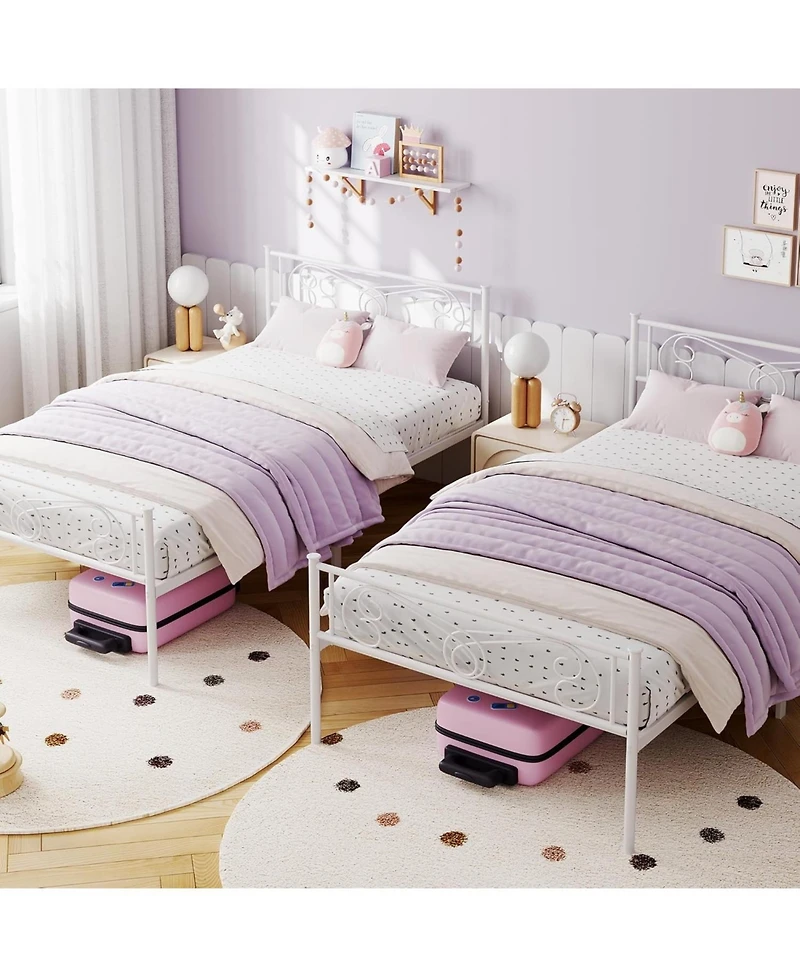 gaomon Metal Bed Frame Headboard Footboard Platform Steel Slats Easy Assembly No Box Spring.