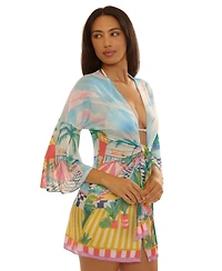 Becca Women's Miami Beach Tie-Front Cover-Up Tunic