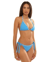Becca Women's Rib Braided Moderate-Coverage Swim Bottoms