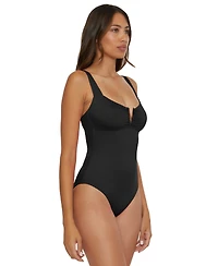 Becca Women's V-Neck One-Piece Swimsuit