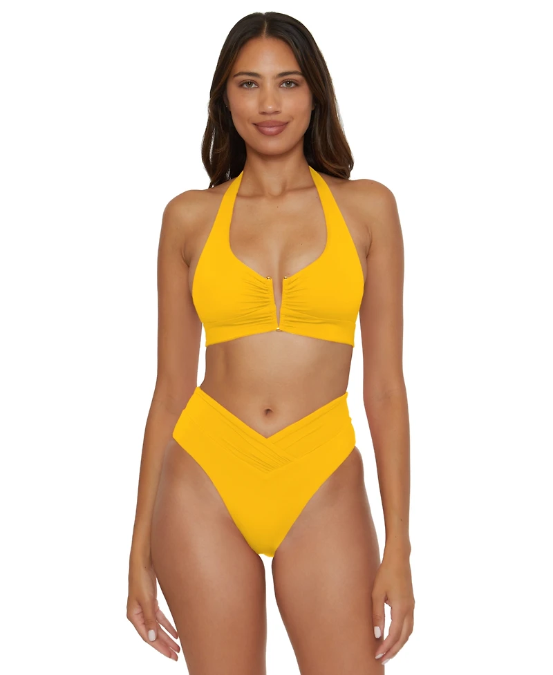 Becca Women's V-Neck Halter Swim Top