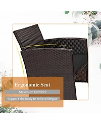Gymax 8PCS Patio Rattan Furniture Set Cushioned Chair Sofa Table