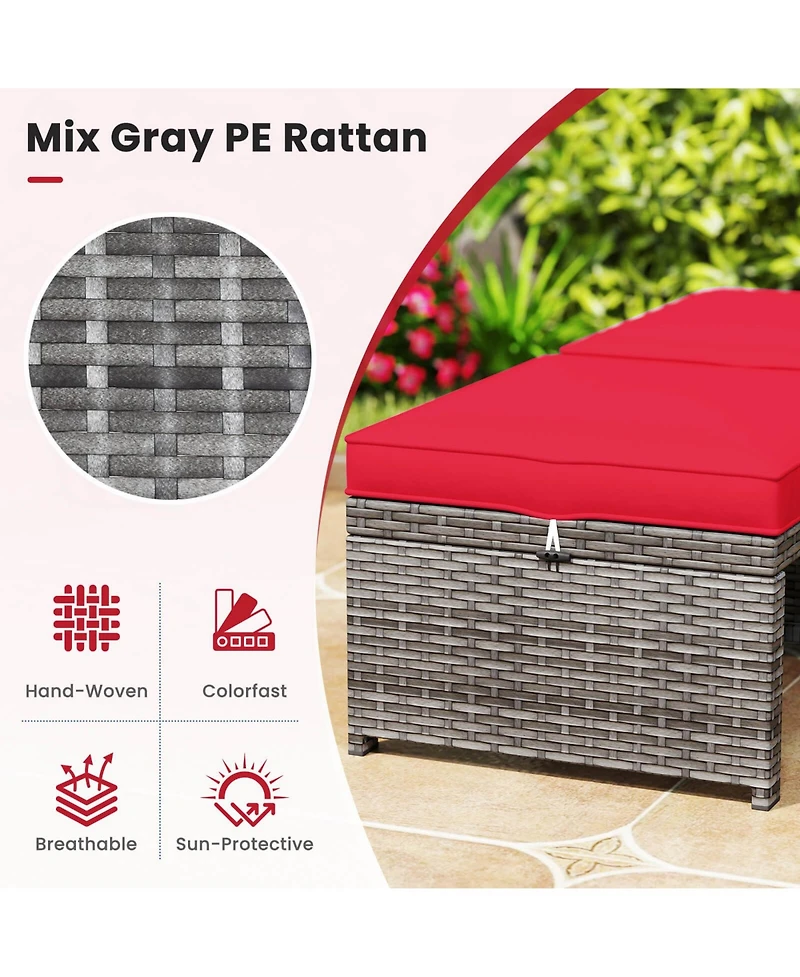 Gymax Set Of 6 Patio Furniture Outdoor Sectional Conversation Pe Rattan Sofa