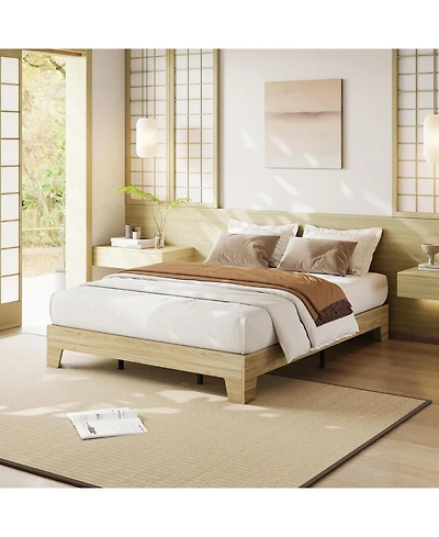 gaomon Platform Bed Frame Underbed Storage Clearance Wood Metal Slat No Headboard No Box Spring Easy Assembly