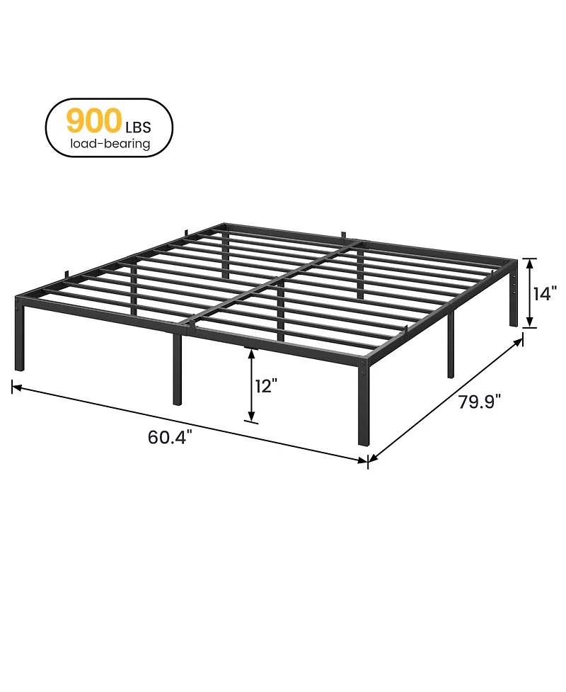 gaomon 14 Inch Heavy Duty Metal Bed Frame-High Profile-Stable Noise Free-Easy Quick Assembly.
