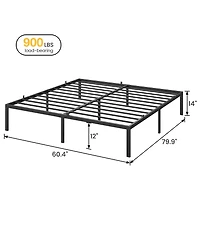 gaomon 14 Inch Heavy Duty Metal Bed Frame-High Profile-Stable Noise Free-Easy Quick Assembly.
