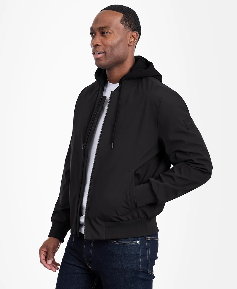 Calvin Klein Men's Bomber Knit Hood Jacket