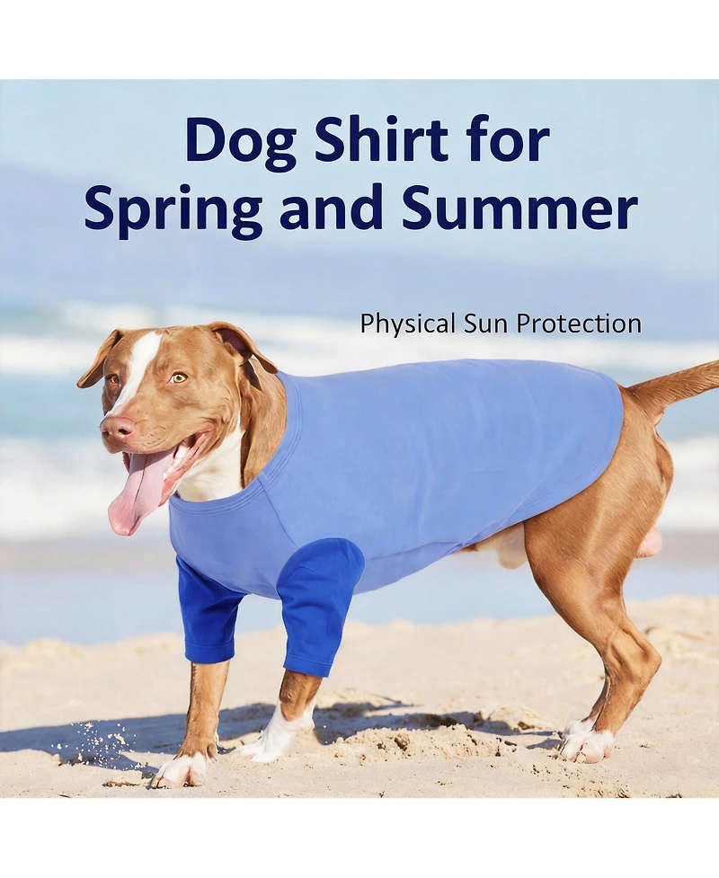 Aronkl 2 Pack Breathable Cotton Spandex Dog T-shirts for Year-Round Comfort