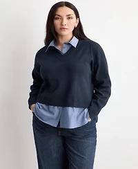 Mango Women's Combined Shirt Sweater