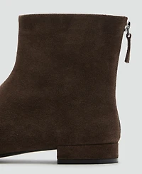 Mango Women's Round Toe Suede Ankle Boots