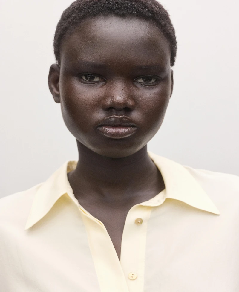 Mango Women's Silk Concealed Buttons Blouse