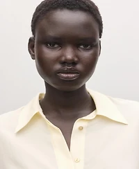 Mango Women's Silk Concealed Buttons Blouse