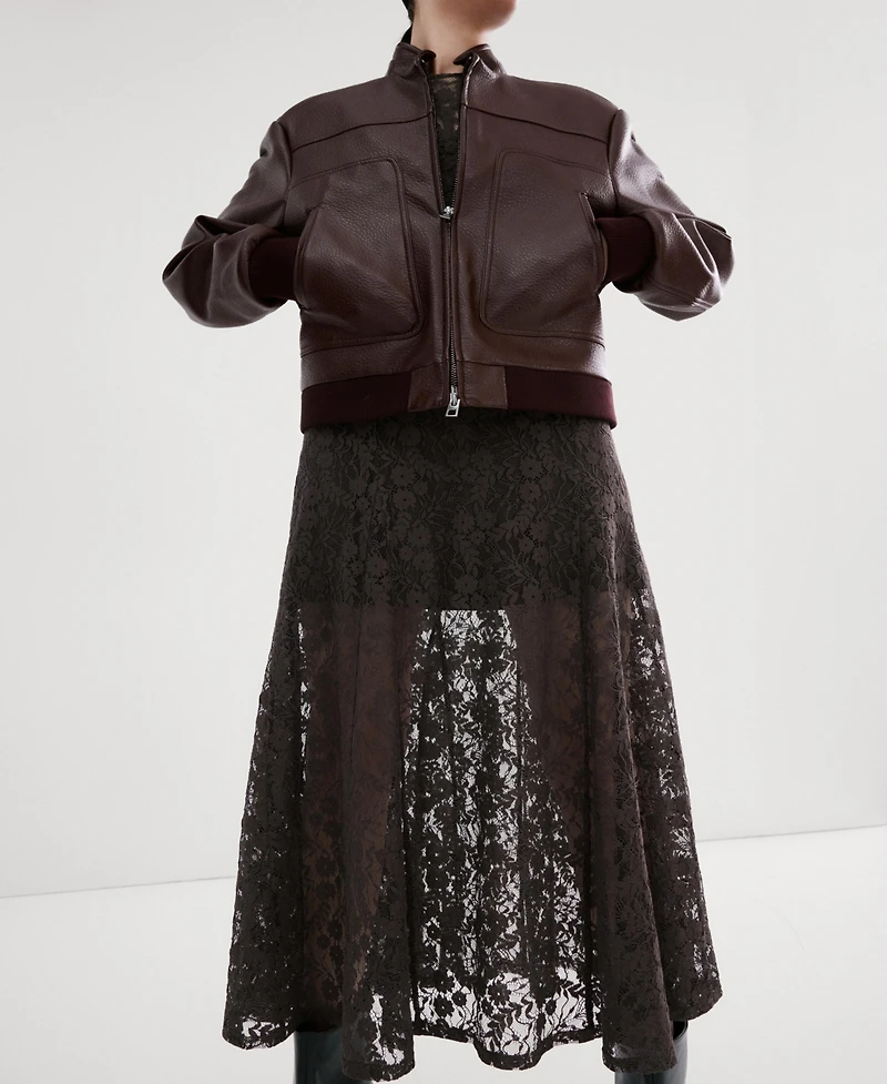 Mango Women's Combined Lace Dress