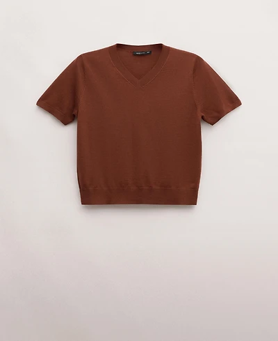 Mango Women's Wool Short-Sleeved Sweater