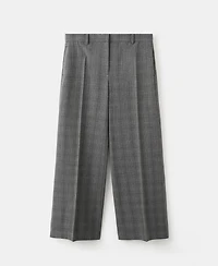 Mango Women's Wide Leg Check Suit Trousers