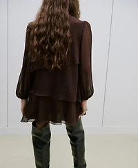 Mango Women's Ruffles Polka-Dot Dress