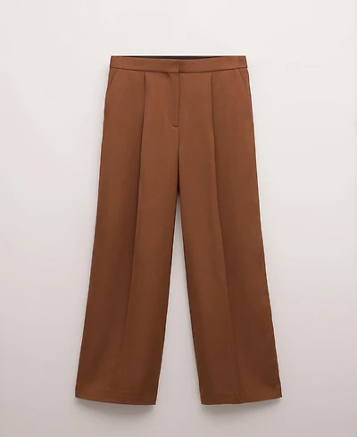 Mango Women's Straight Low-Rise Suit Pants