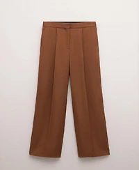 Mango Women's Straight Low-Rise Suit Pants